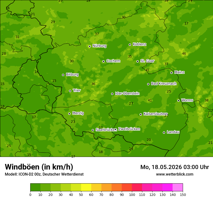 Maximale Windböen