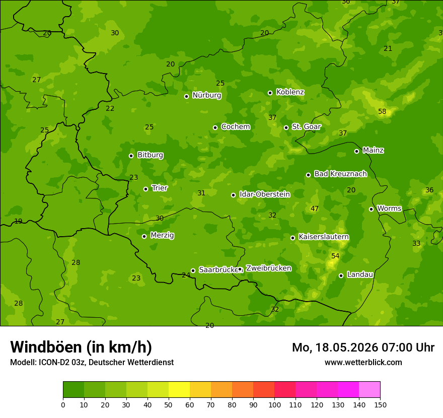 Maximale Windböen