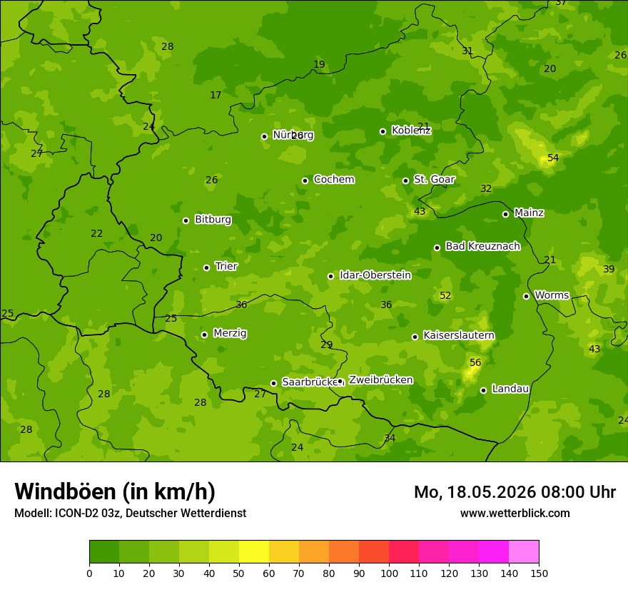 Maximale Windböen