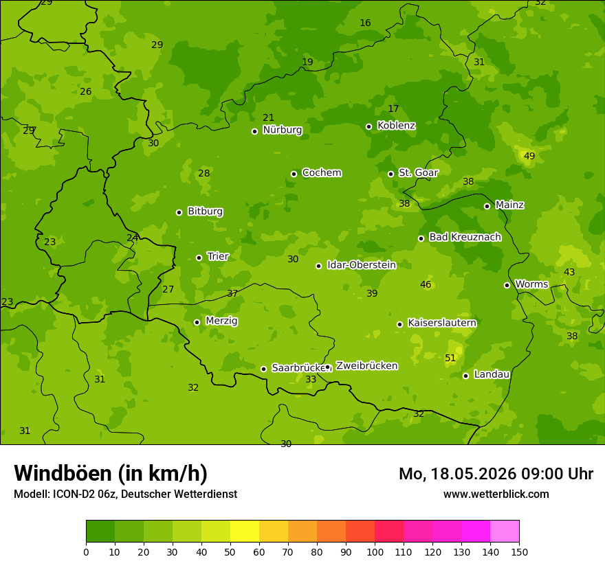 Maximale Windböen