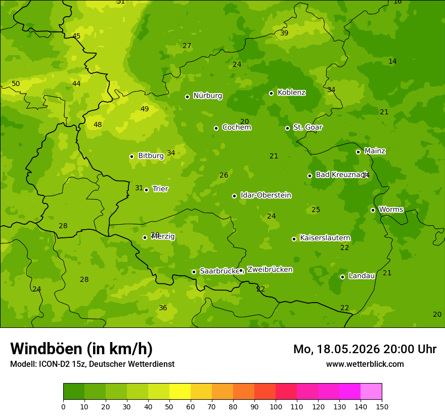 Maximale Windböen