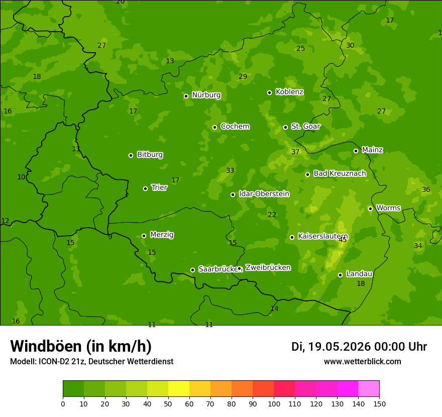 Maximale Windböen