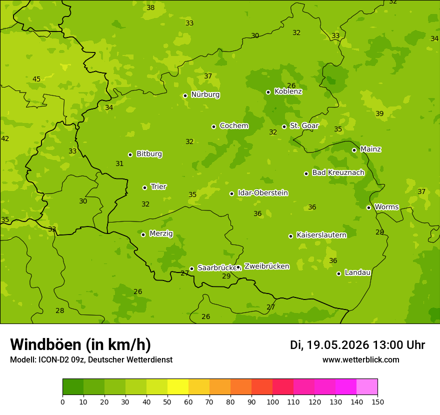 Maximale Windböen