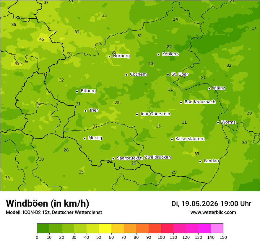 Maximale Windböen