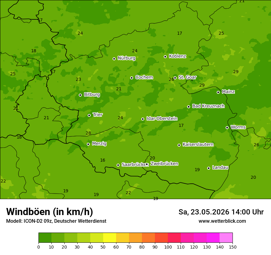 Maximale Windböen