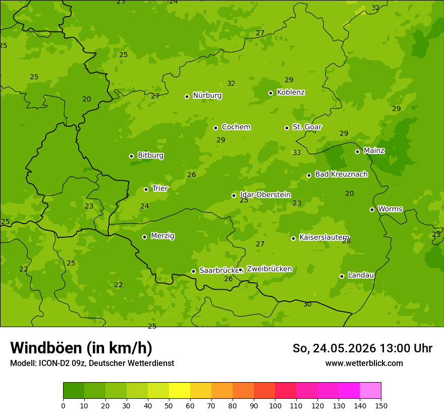 Maximale Windböen