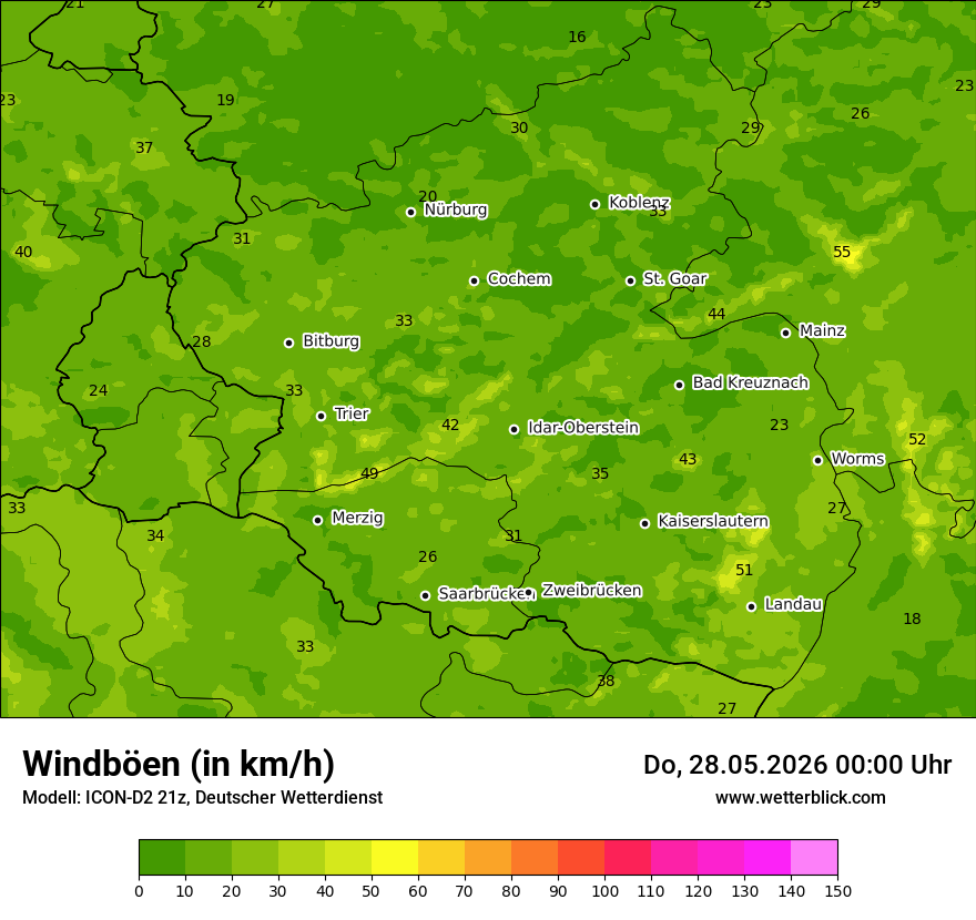 Maximale Windböen
