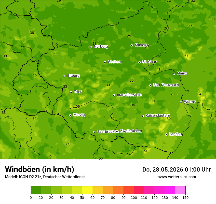 Maximale Windböen
