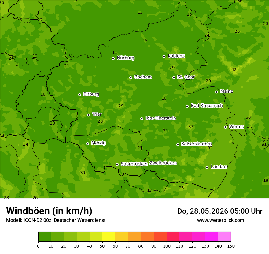 Maximale Windböen
