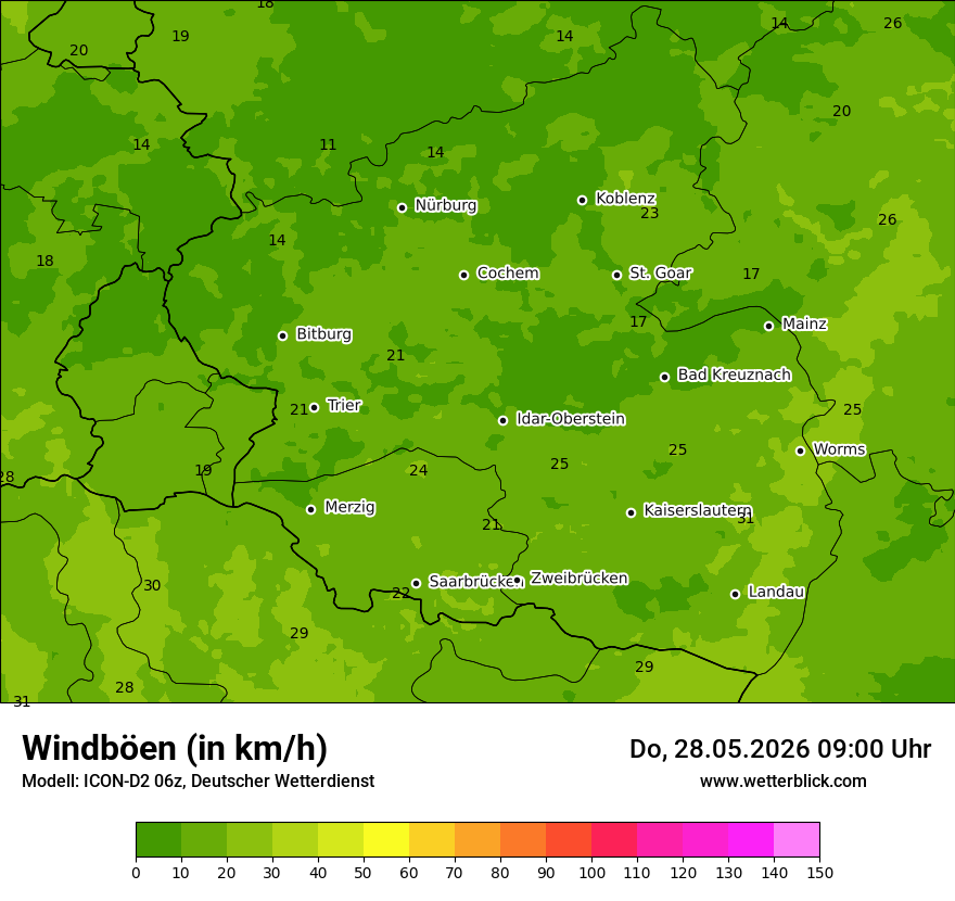 Maximale Windböen