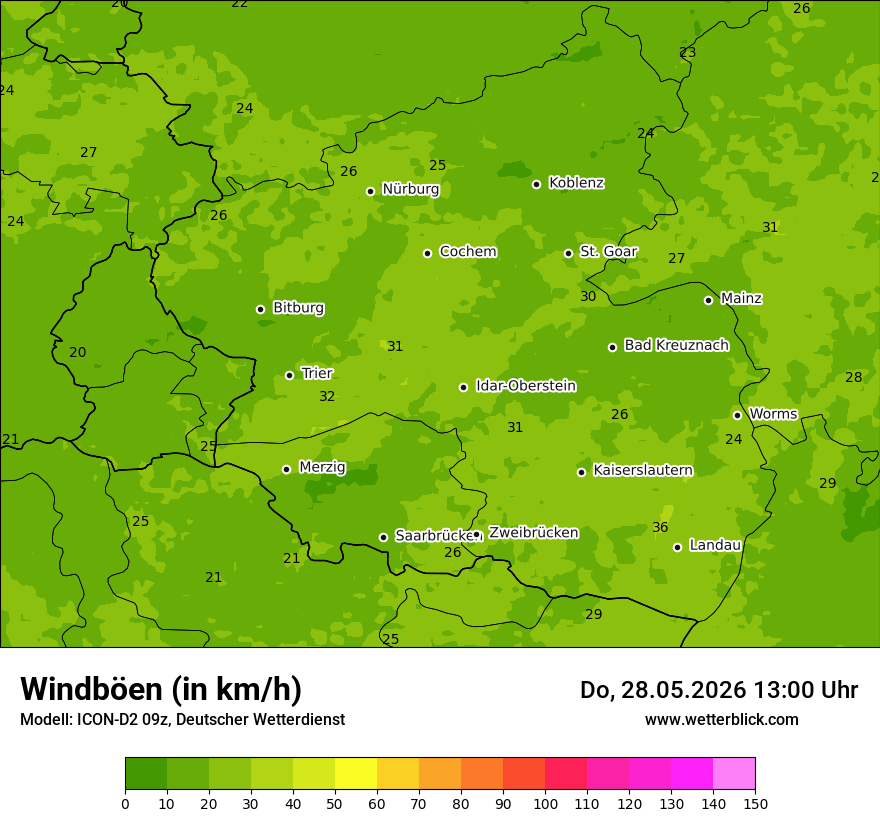 Maximale Windböen