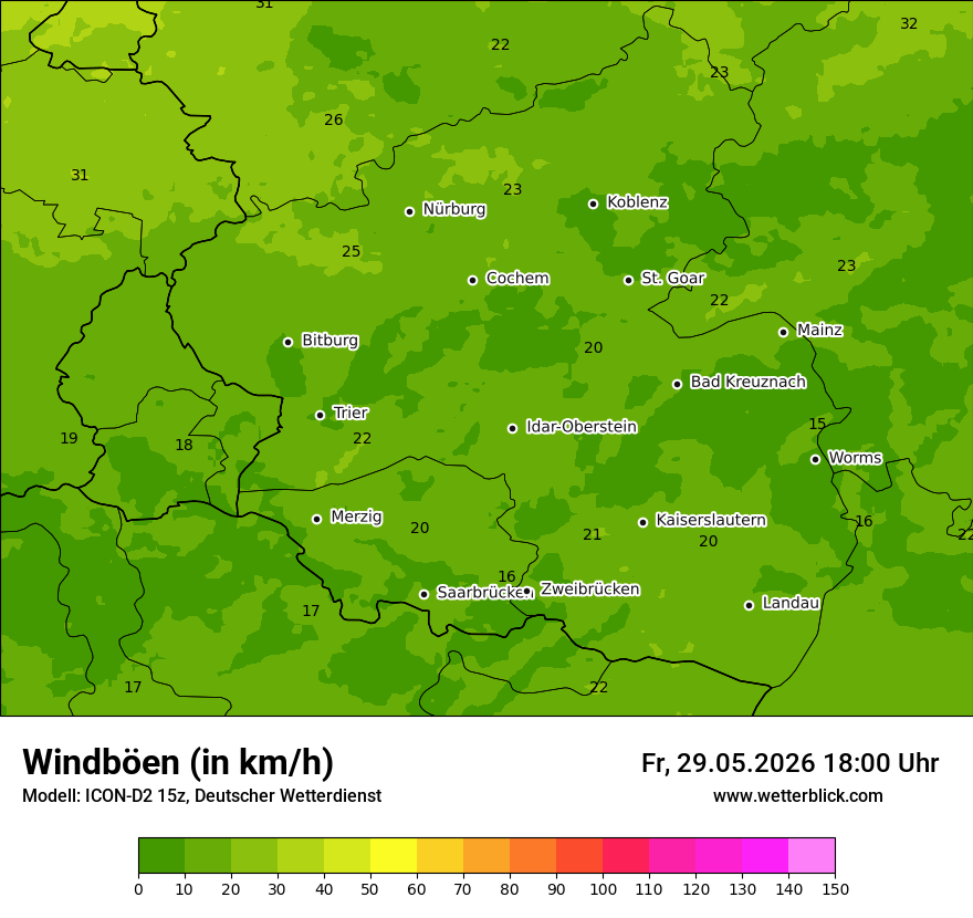 Maximale Windböen