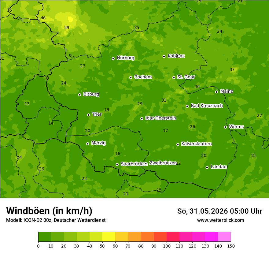 Maximale Windböen