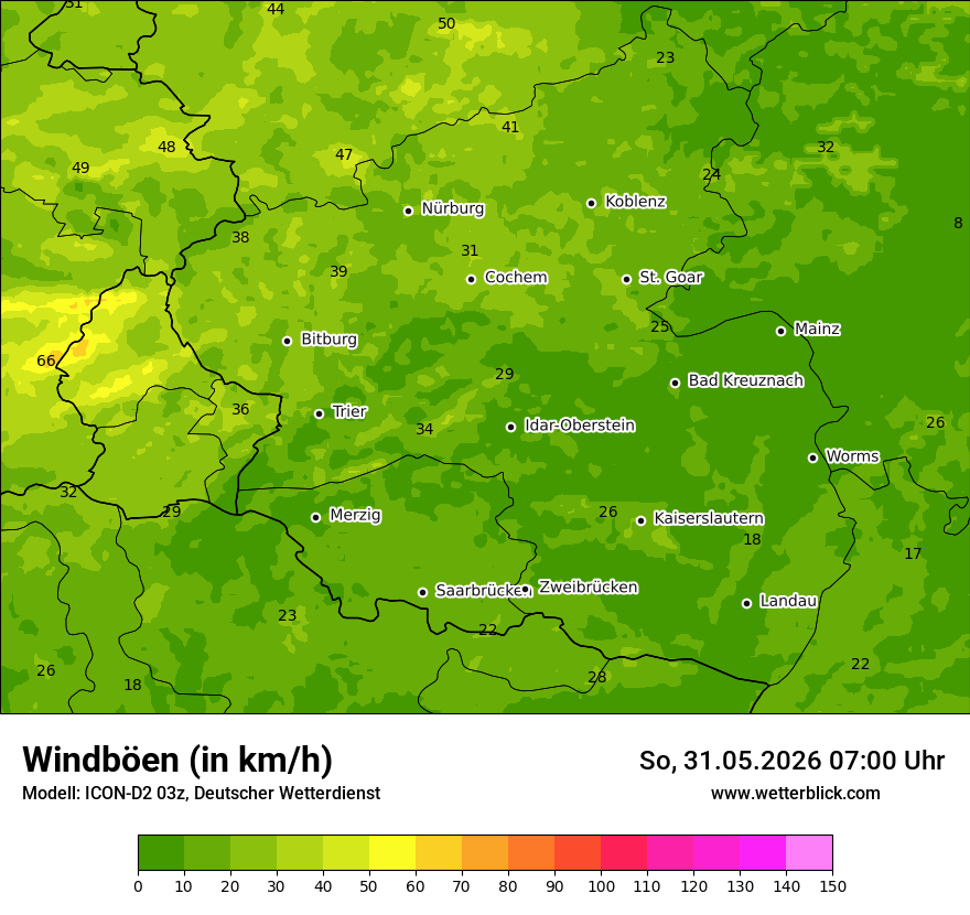 Maximale Windböen