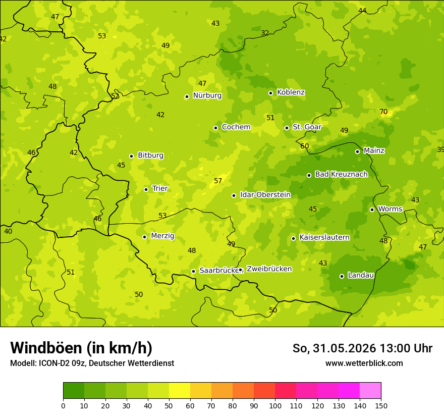 Maximale Windböen