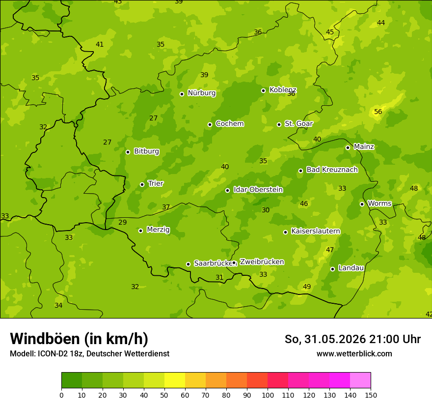 Maximale Windböen