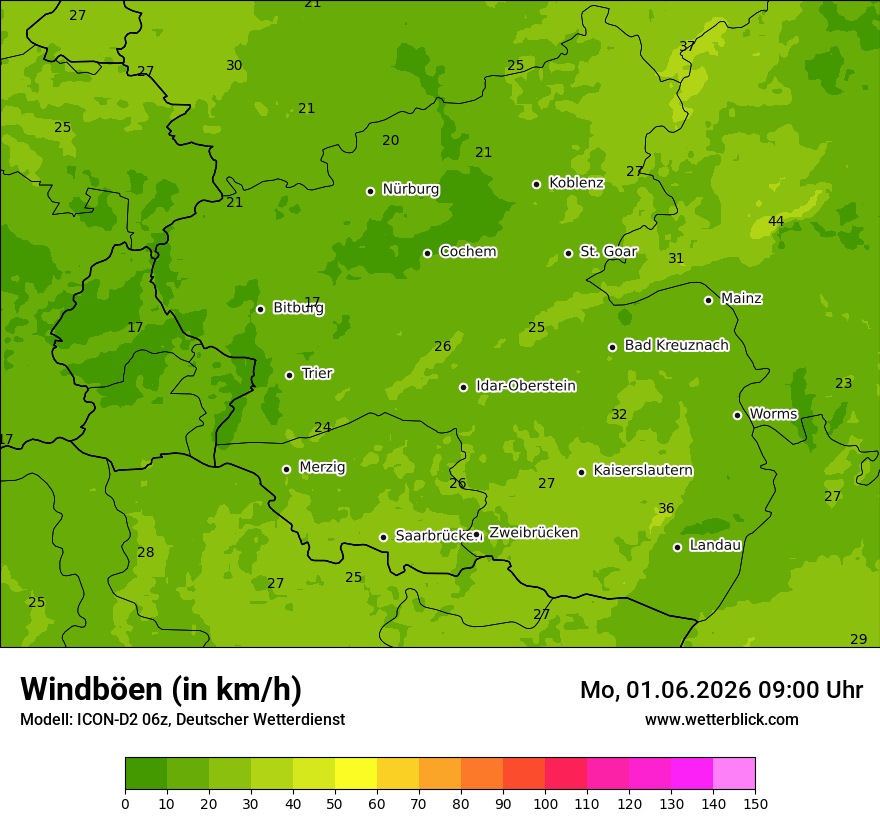 Maximale Windböen