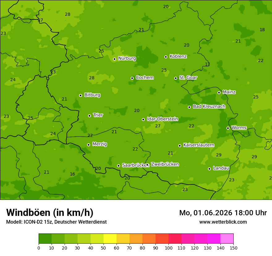 Maximale Windböen