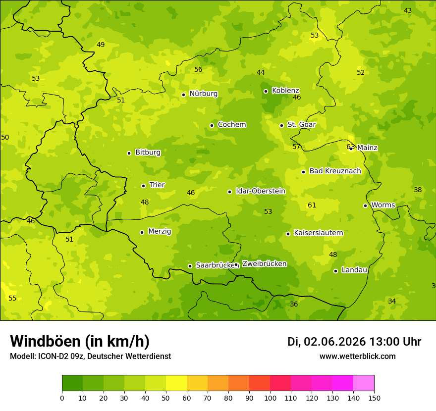 Maximale Windböen