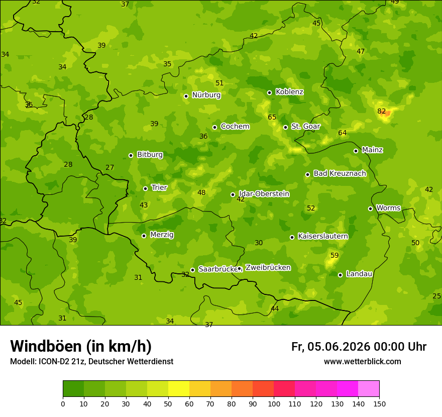 Maximale Windböen