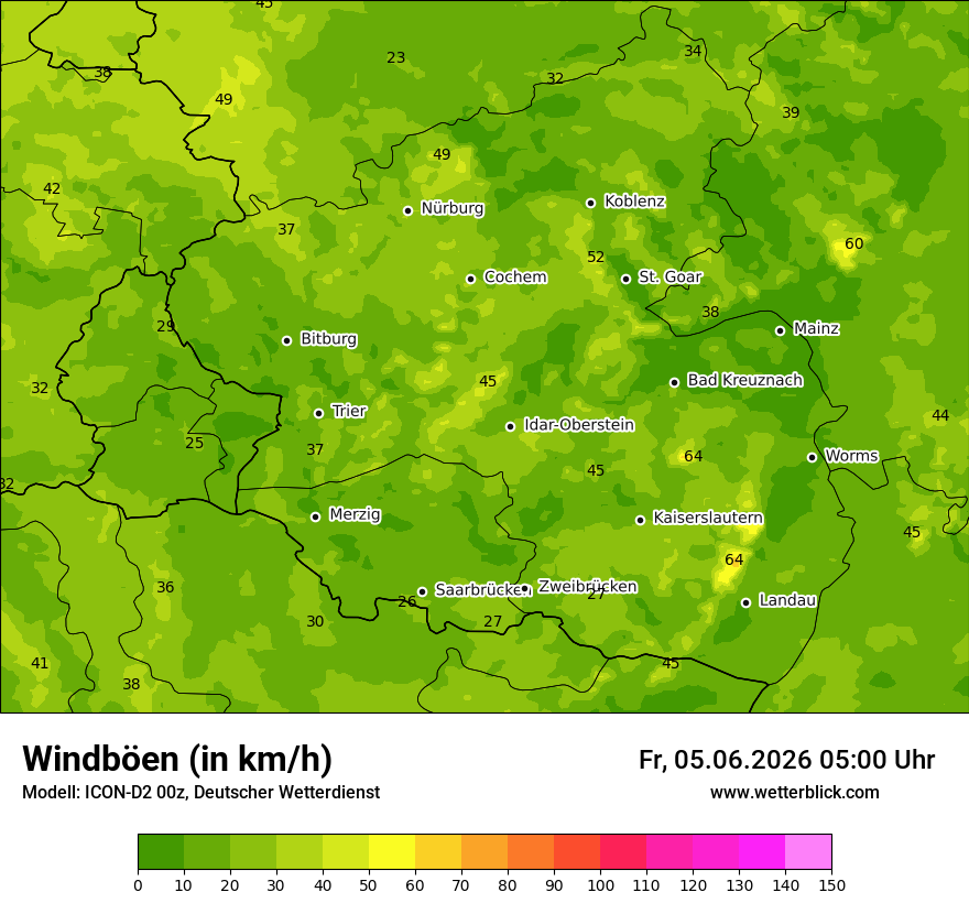 Maximale Windböen