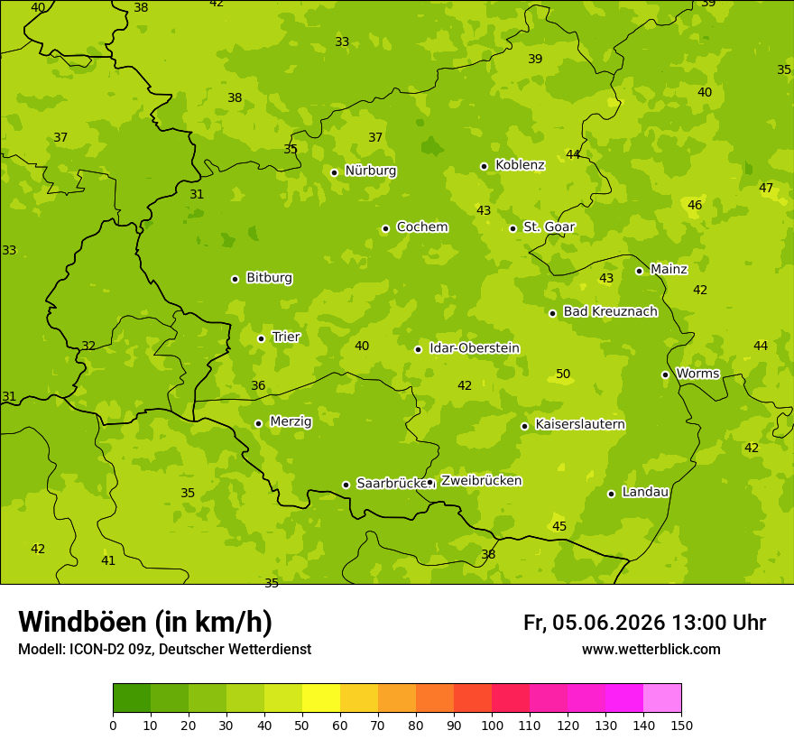 Maximale Windböen