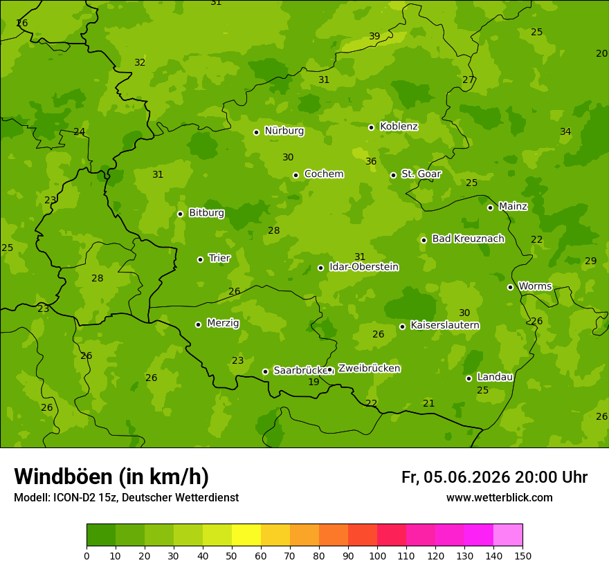 Maximale Windböen