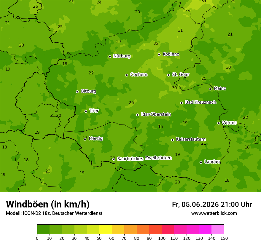 Maximale Windböen