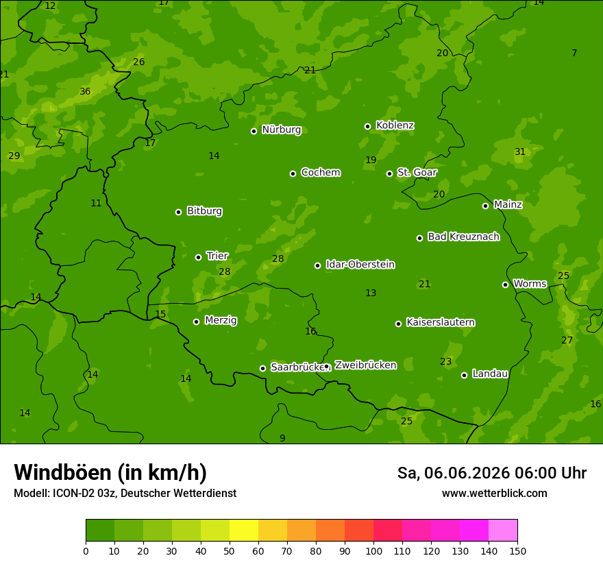 Maximale Windböen