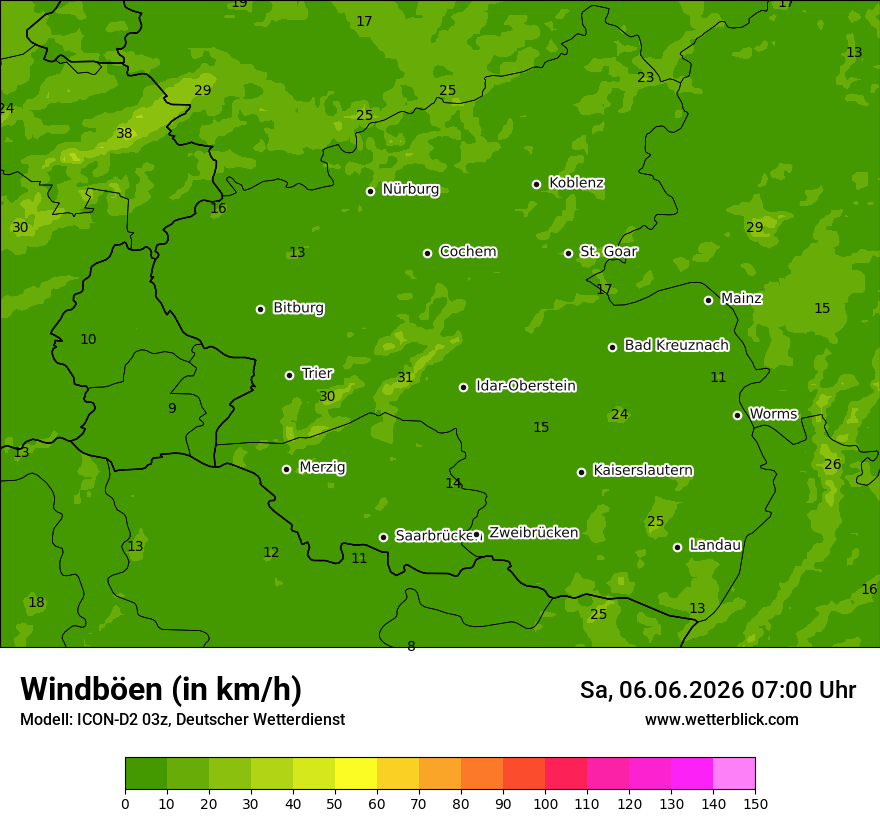 Maximale Windböen