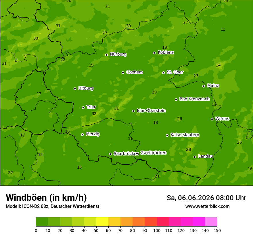 Maximale Windböen