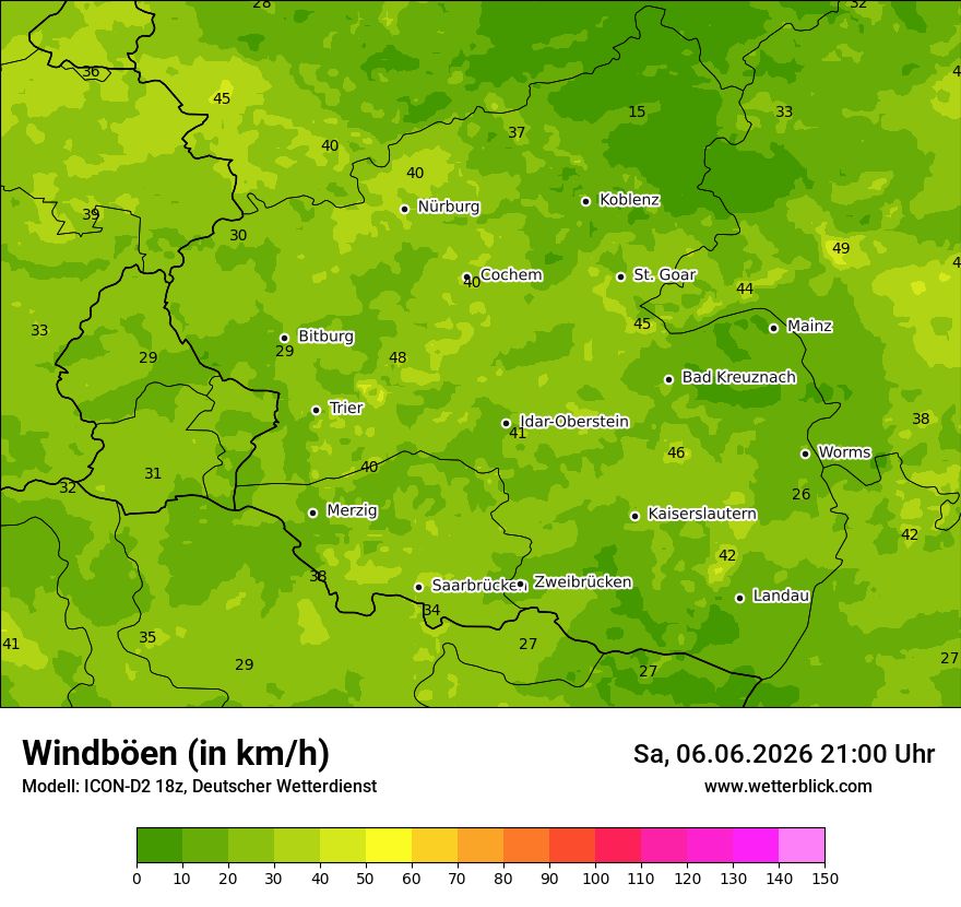 Maximale Windböen