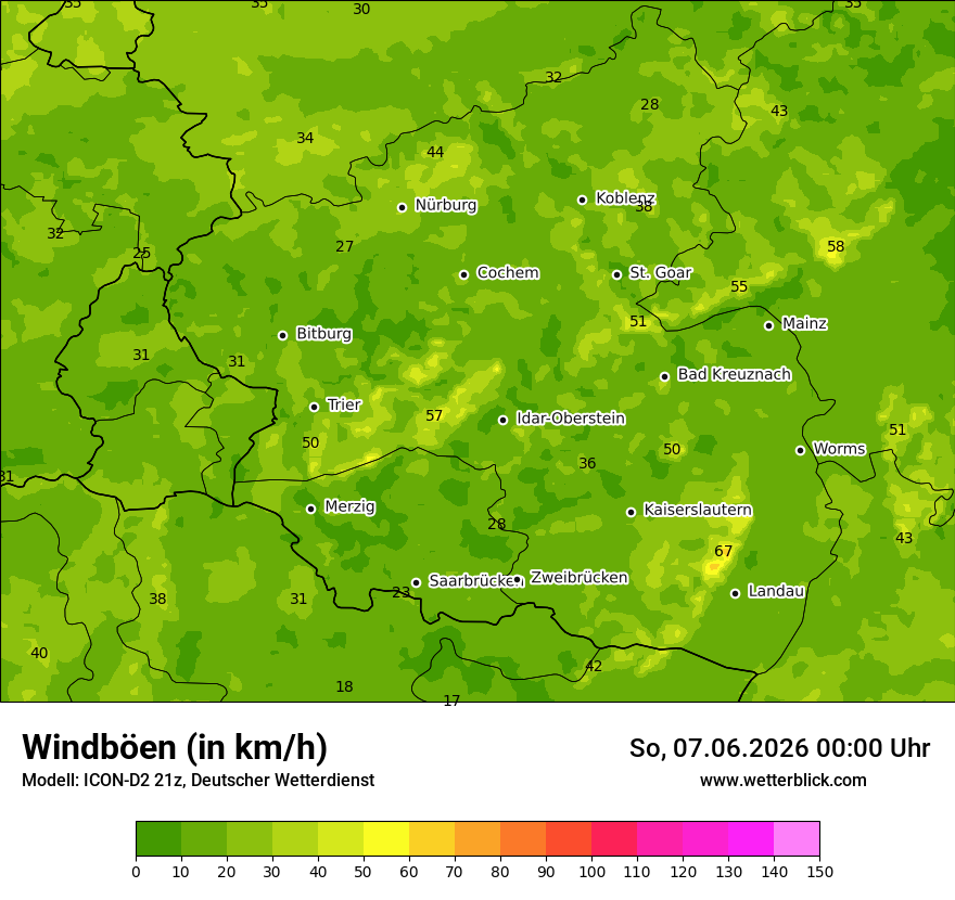 Maximale Windböen