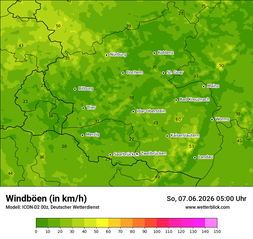 Maximale Windböen