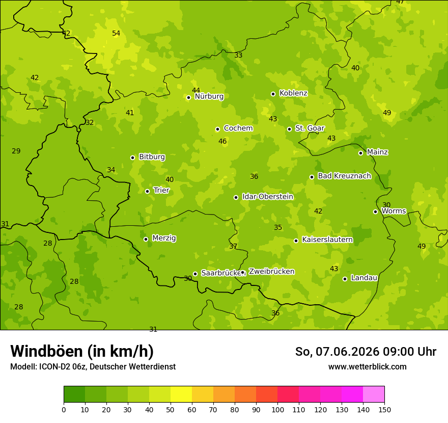 Maximale Windböen