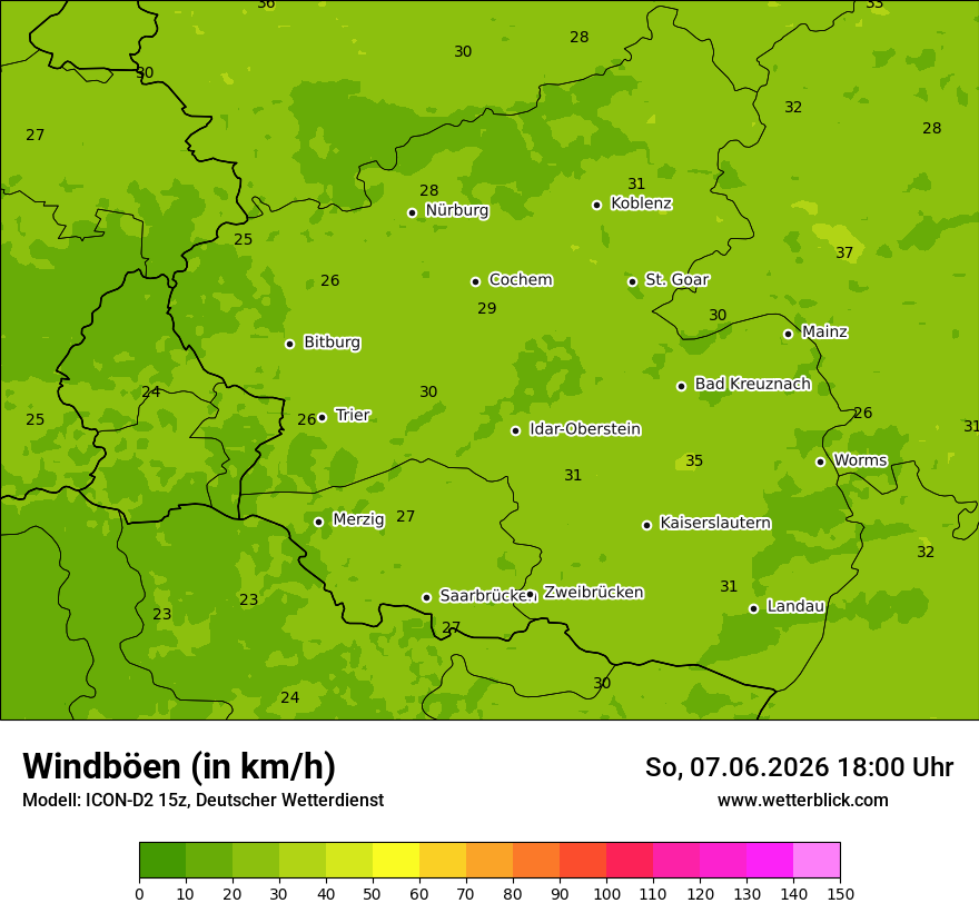 Maximale Windböen