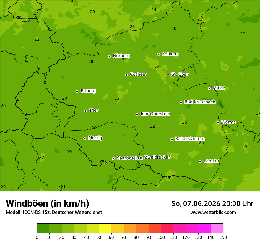 Maximale Windböen