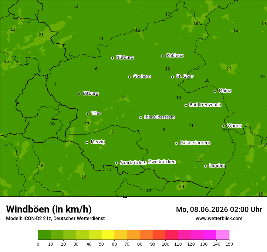 Maximale Windböen