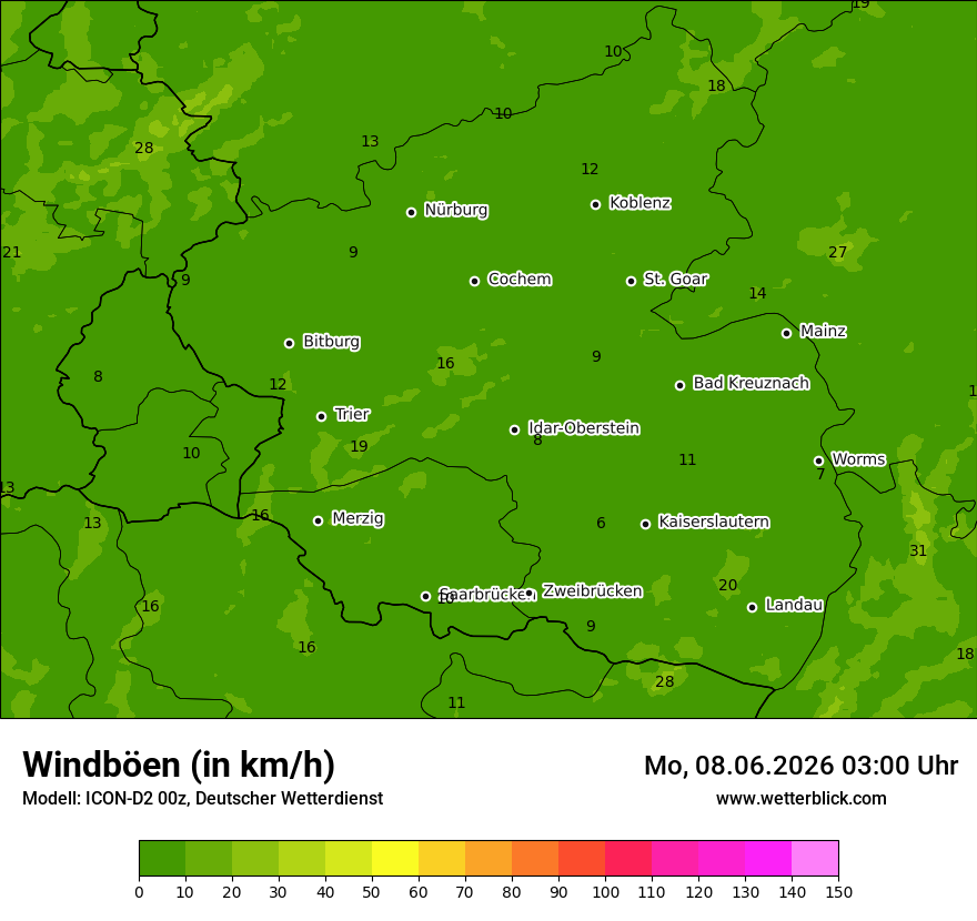 Maximale Windböen