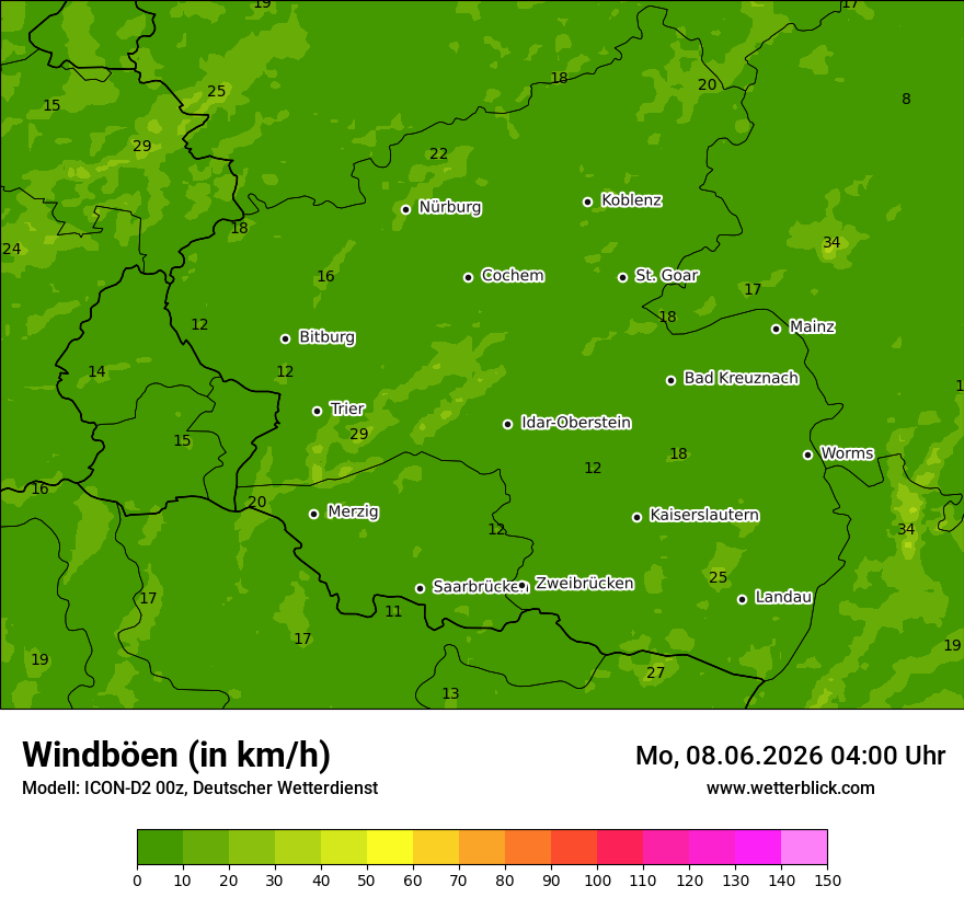 Maximale Windböen
