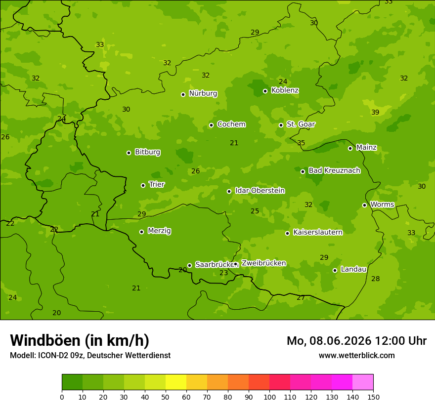 Maximale Windböen