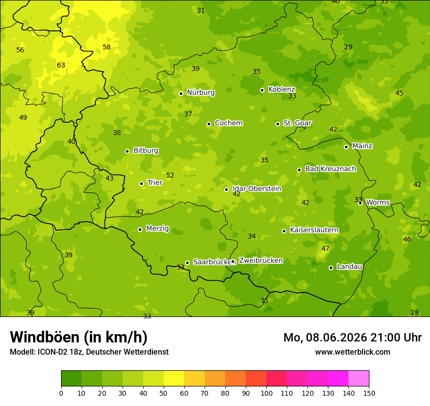 Maximale Windböen