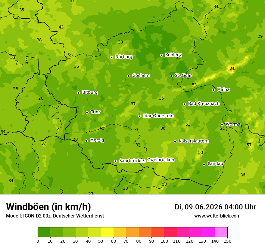 Maximale Windböen