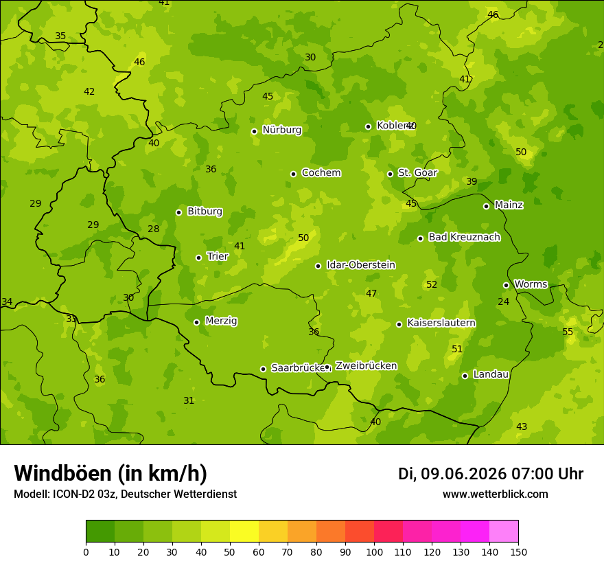 Maximale Windböen