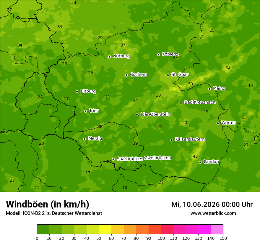 Maximale Windböen