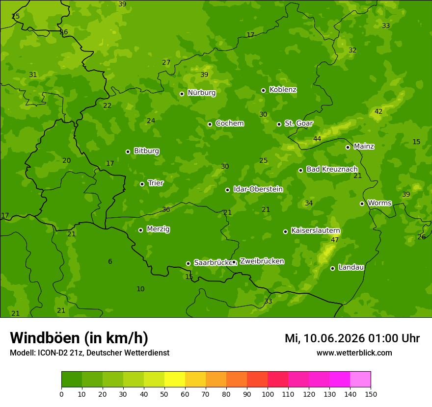 Maximale Windböen
