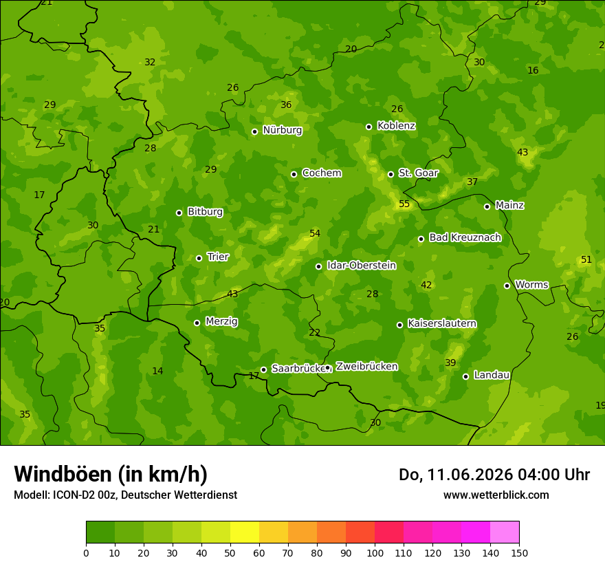 Maximale Windböen