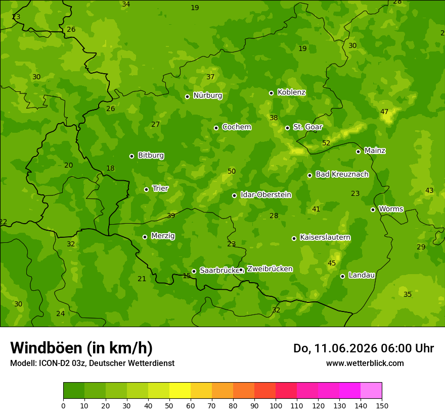 Maximale Windböen