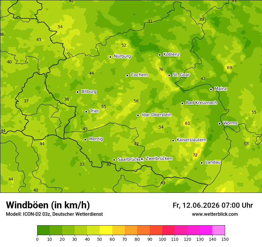 Maximale Windböen