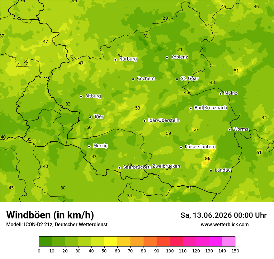 Maximale Windböen